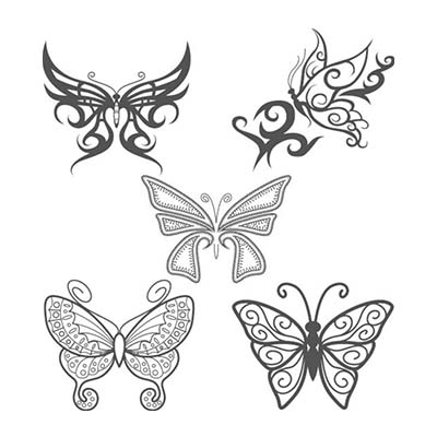 Lovely Black Butterfly Design Water Transfer Temporary Tattoo(fake Tattoo) Stickers NO.11069